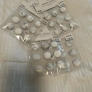 Bead landing creations white Howlite cabochons - semi precious stone 4 pks